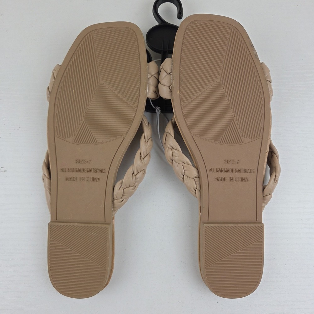 Women's Sole Mates Braided Slides Sandals Beige Size 7 NEW! - Picture 3 of 4
